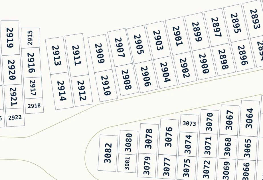 Hafez Number map: each number turns with its lot and stays inside its outline